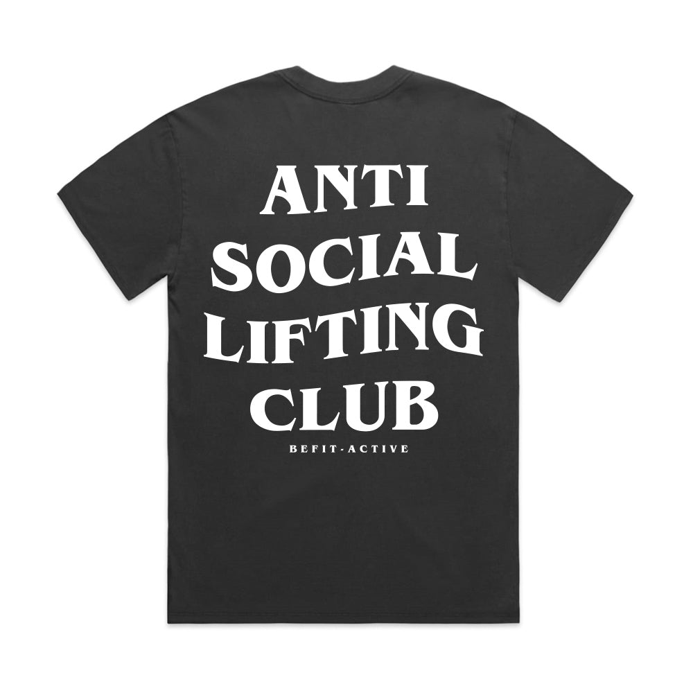 Men's ''ANTI SOCIAL LIFTING CLUB'' Oversized Heavy weight Short-Sleeve T-Shirt.