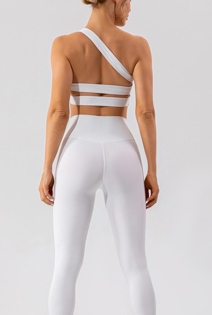 BF single strap sports bra and leggings set
