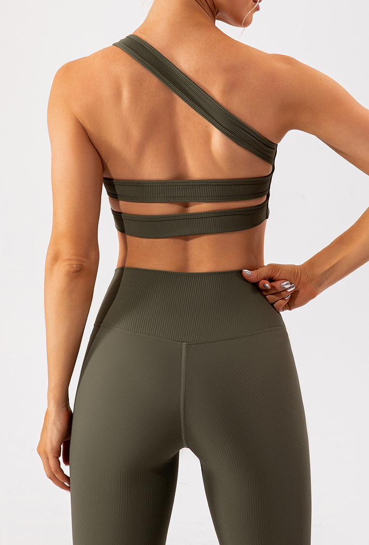BF single strap sports bra and leggings set