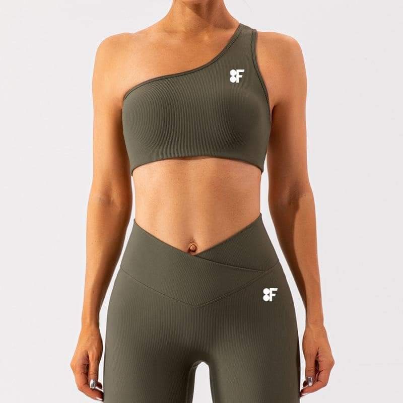 BF single strap sports bra and leggings set