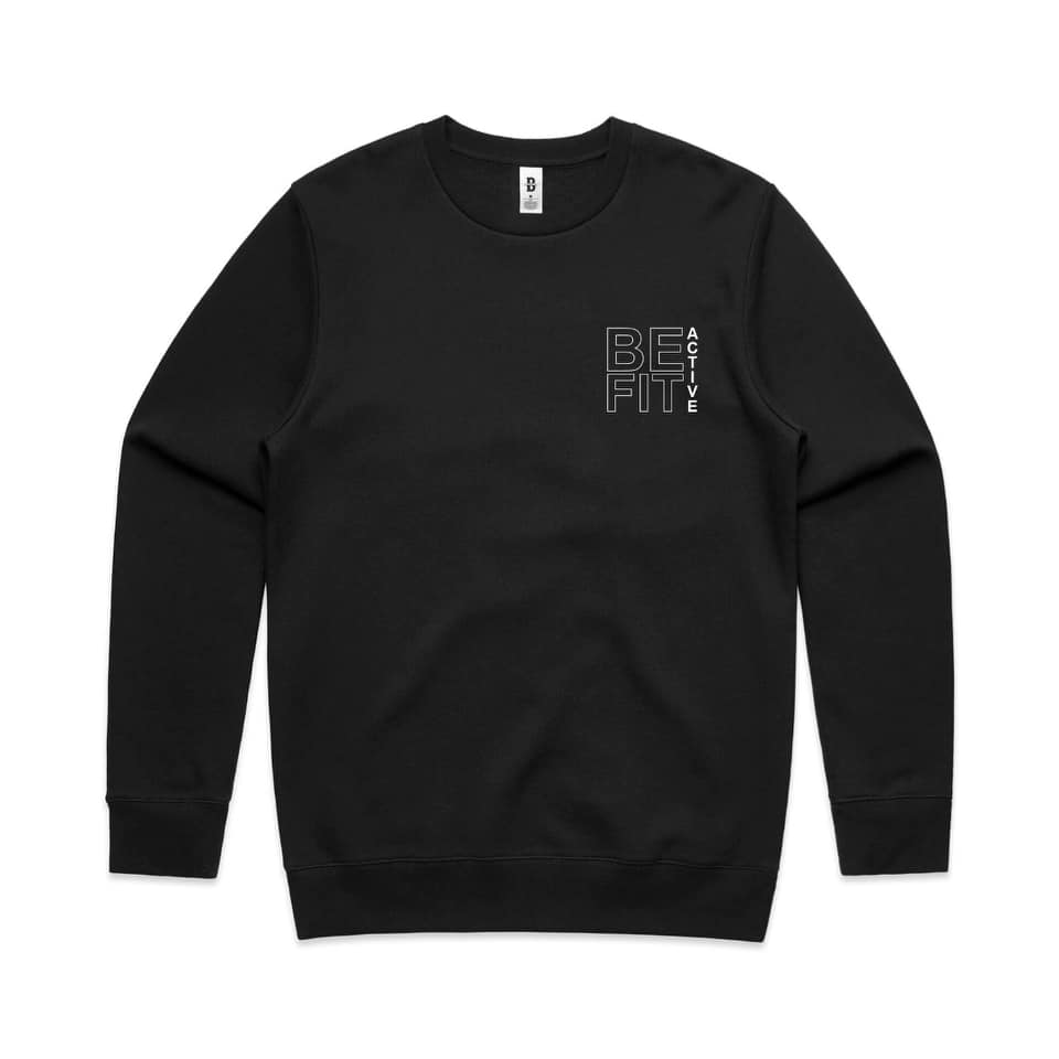 Unisex ''BE-FIT ACTIVE WEAR SQUARE'' Pocket Long-Sleeve Crew Jumper