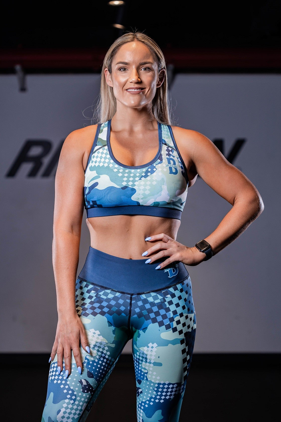 Women's Geometric-Camo Racerback Sports Bra